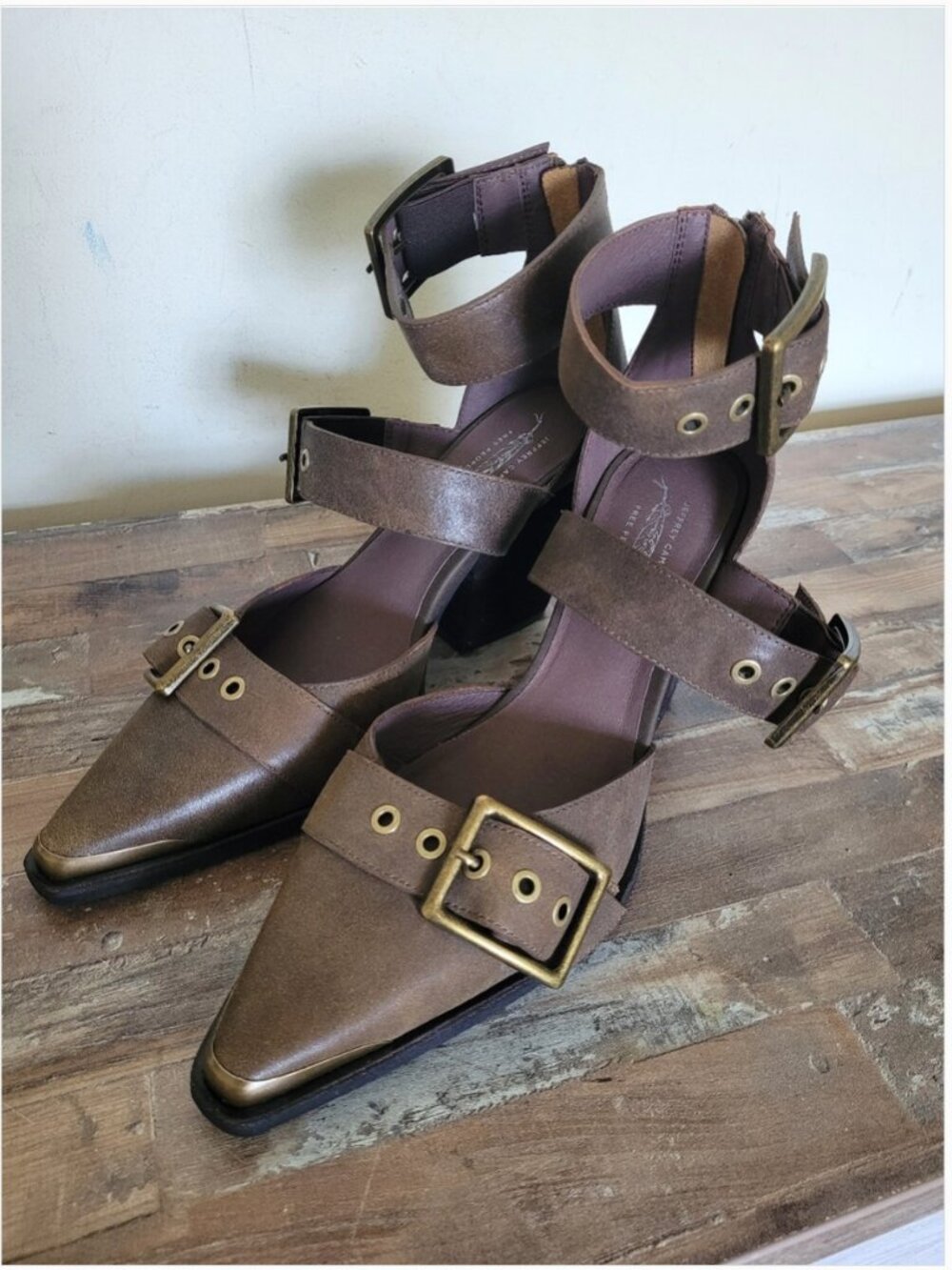 Free People New Jeffrey Campbell Hendrix Heels Leather Sandals Shoes size 10